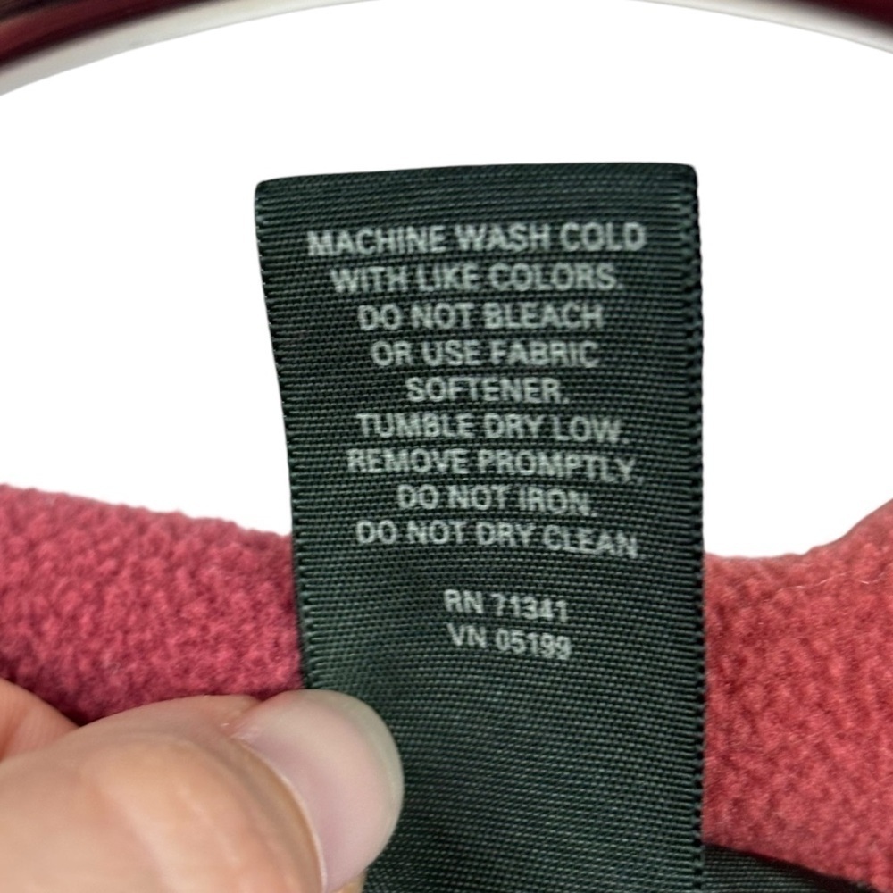 LL BEAN 0WN37 QUARTER ZIP ORANGE RED FLEECE PULLOVER SWEATSHIRT JACKET - Picture 12 of 13
